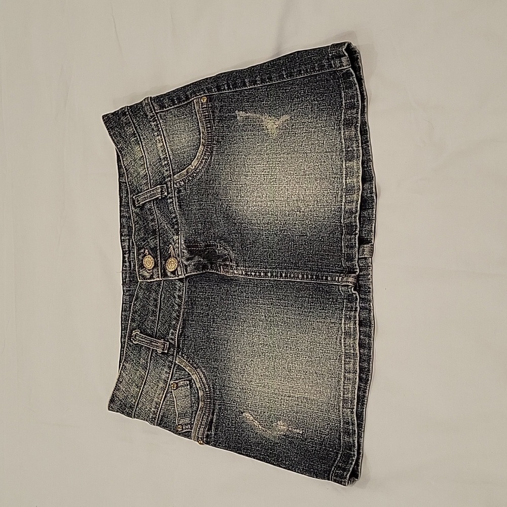Women's Denim Mini Skirt Casual Blue Jean Skirts Stretch Size 30 - Picture 3 of 10